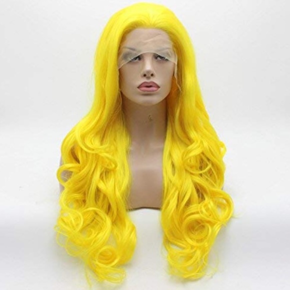 Bobbi  26” LEMON ? YELLOW Lace Front Wig *NWT*? main image 3